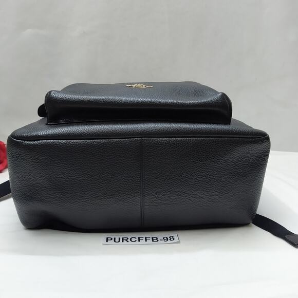 Coach Black Pebbled Leather Zipper Pocket Top Handle Backpack main image 14